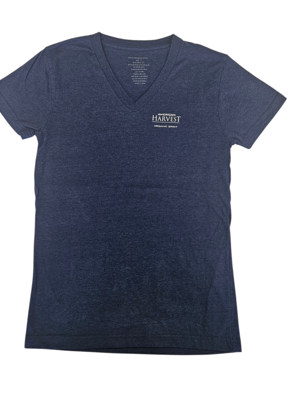 American Harvest Organic Spirit Heathered V-Neck Tee Size Large